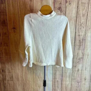 Madewell Texture and Thread Mockneck Blouse Top Cream Size S